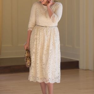 Charming in lace dress